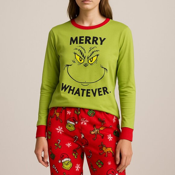 The Grinch "Merry Whatever" Christmas Pajama Set – Size Xl - Picture 3 of 11